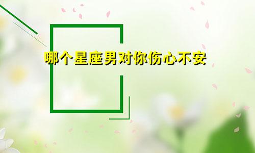 哪个星座男对你伤心不安