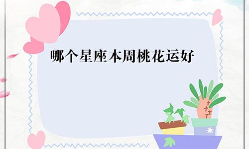 哪个星座本周桃花运好