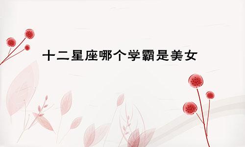 十二星座哪个学霸是美女
