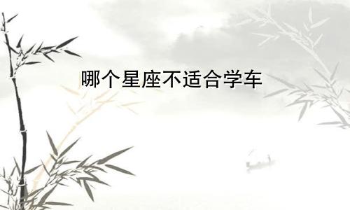 哪个星座不适合学车