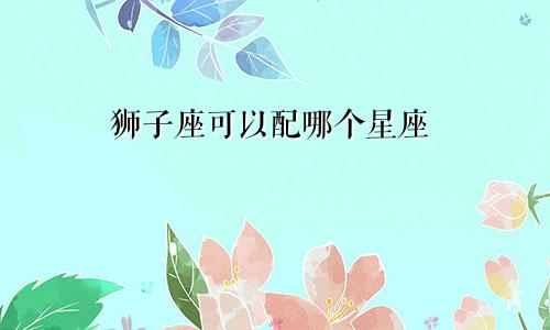 狮子座可以配哪个星座