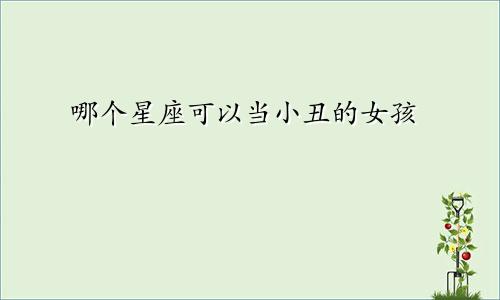 哪个星座可以当小丑的女孩