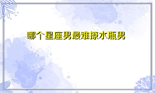哪个星座男最难撩水瓶男