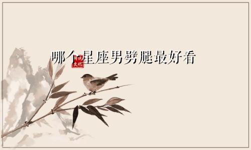 哪个星座男劈腿最好看
