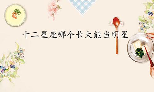 十二星座哪个长大能当明星