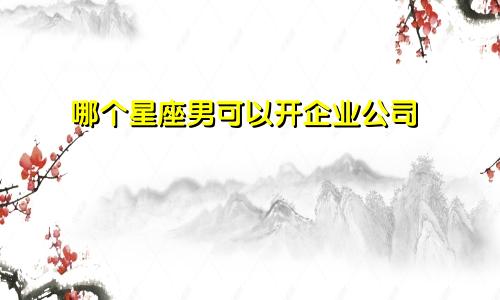 哪个星座男可以开企业公司