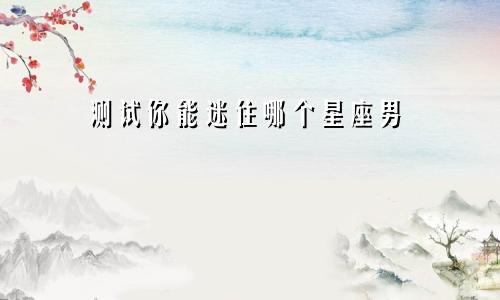 测试你能迷住哪个星座男