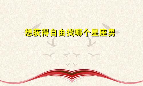 想获得自由找哪个星座男