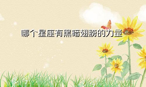 哪个星座有黑暗翅膀的力量