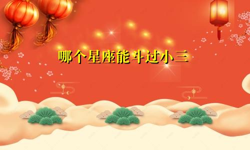 哪个星座能斗过小三