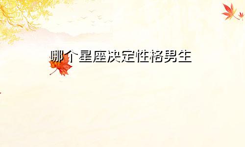 哪个星座决定性格男生
