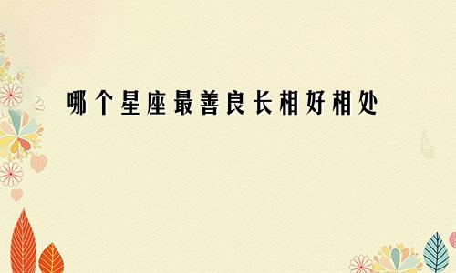 哪个星座最善良长相好相处