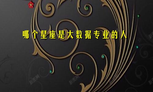 哪个星座是大数据专业的人
