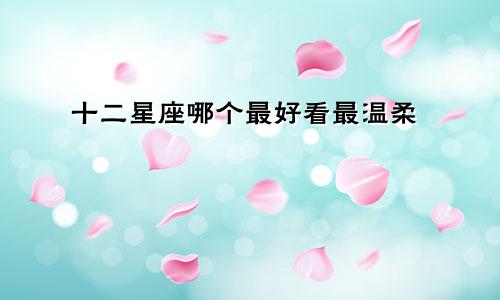 十二星座哪个最好看最温柔