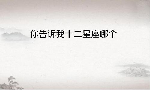 你告诉我十二星座哪个
