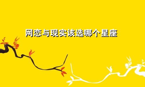 网恋与现实该选哪个星座