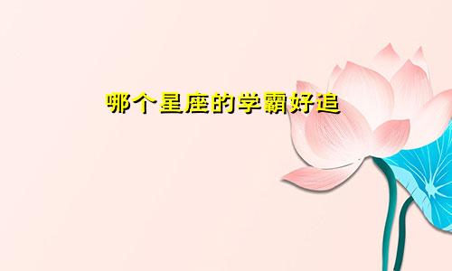 哪个星座的学霸好追