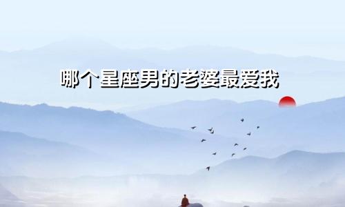 哪个星座男的老婆最爱我