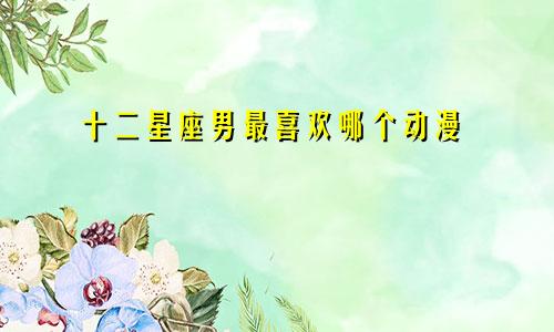 十二星座男最喜欢哪个动漫