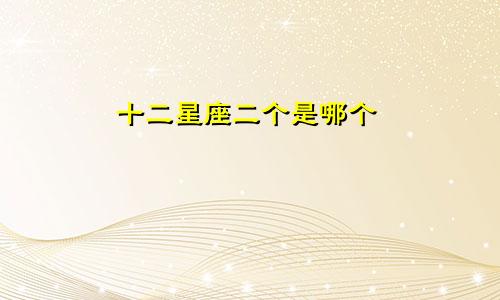 十二星座二个是哪个