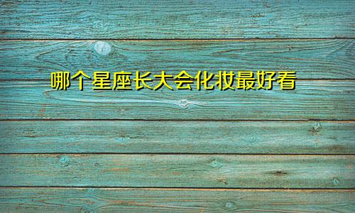 哪个星座长大会化妆最好看