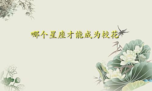 哪个星座才能成为校花