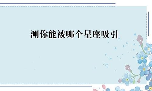 测你能被哪个星座吸引