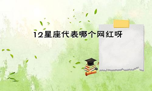 12星座代表哪个网红呀