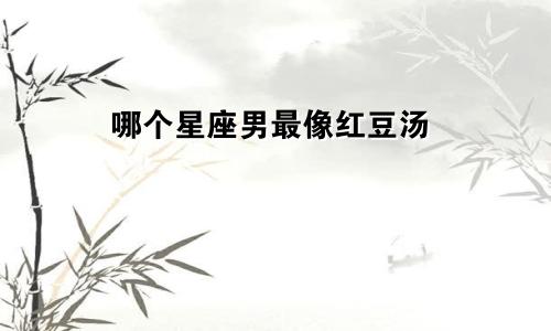 哪个星座男最像红豆汤