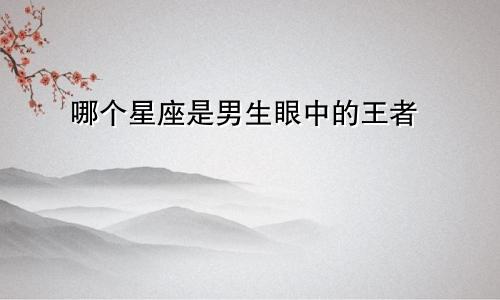哪个星座是男生眼中的王者