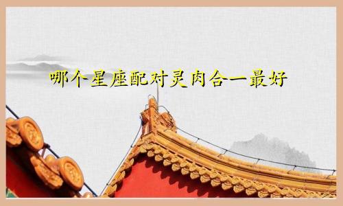 哪个星座配对灵肉合一最好