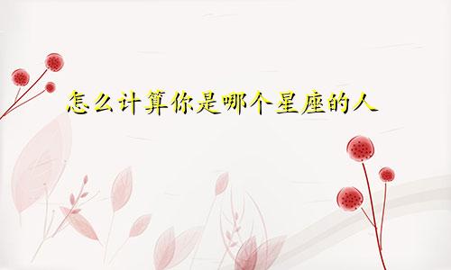怎么计算你是哪个星座的人