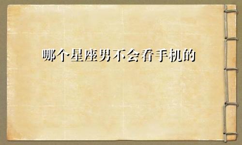 哪个星座男不会看手机的