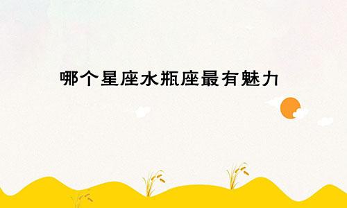 哪个星座水瓶座最有魅力