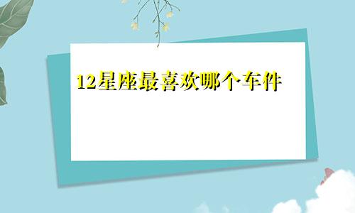 12星座最喜欢哪个车件