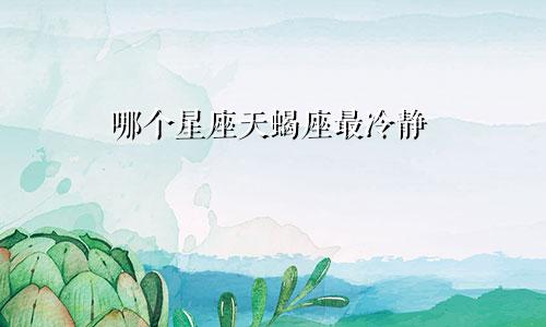 哪个星座天蝎座最冷静