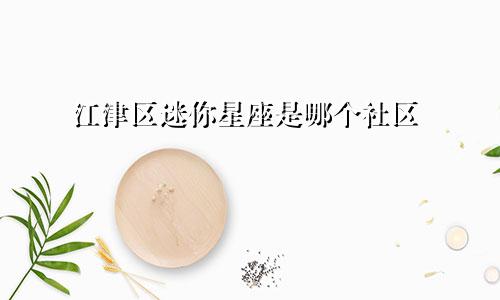 江津区迷你星座是哪个社区