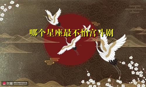 哪个星座最不怕宫斗剧
