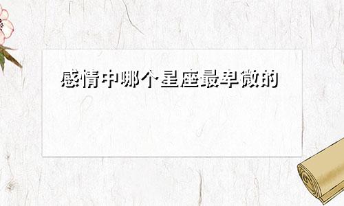 感情中哪个星座最卑微的