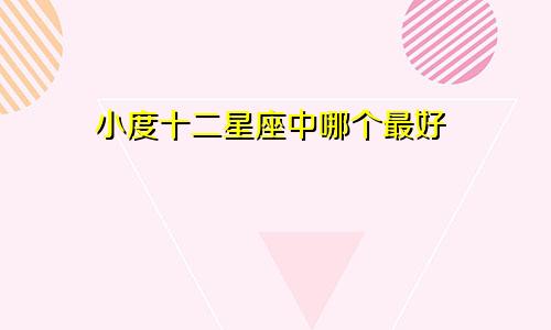 小度十二星座中哪个最好