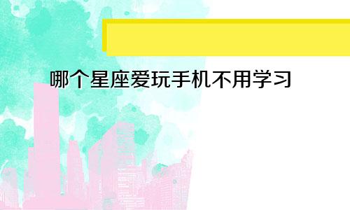 哪个星座爱玩手机不用学习