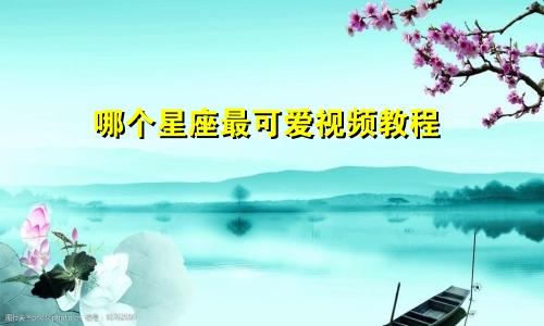 哪个星座最可爱视频教程