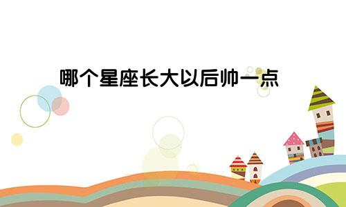 哪个星座长大以后帅一点