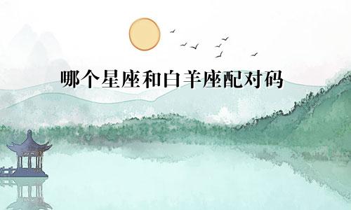 哪个星座和白羊座配对码