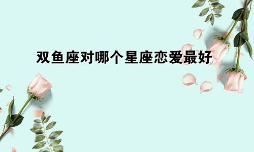 双鱼座对哪个星座恋爱最好