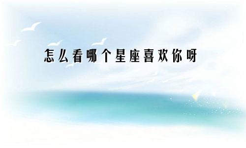 怎么看哪个星座喜欢你呀