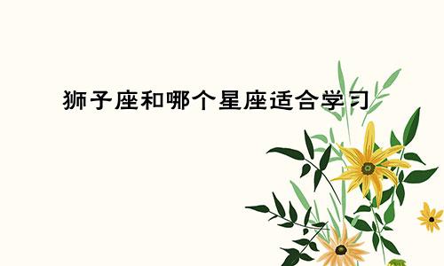 狮子座和哪个星座适合学习