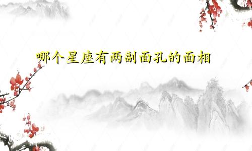 哪个星座有两副面孔的面相