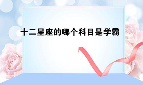 十二星座的哪个科目是学霸