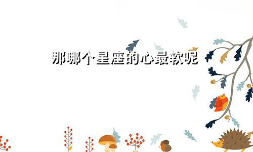 那哪个星座的心最软呢